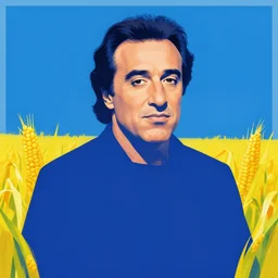 danny devito, 1 9 8 0 s movie poster, blue, maize, vibrant art, minimalist, trending on artstation