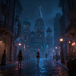 dark moscow city street andromeda krogan base wallpaper 3 d pixar disney digital cgi rtx hdr painting bioluminance alena aenami artworks in 4 kby jesper ejsing, feng zhu and loish beeple, by thomas kinkade 2 2 2 2