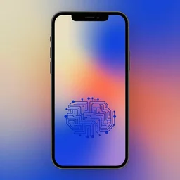 A desktop wallpaper that visualizes AI, blend elements, stylistic, visualize, smooth noise, Machine Learning, iPhone wallpaper, gradient, surrealism