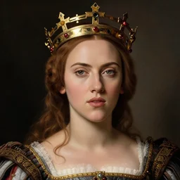 renaissance painting scarlett johannson wearing a crown, detailed, artstation, trending, detailed