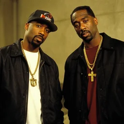 a film still from new jack city. scene with nino brown and g - money. tupac shakur as g - money
