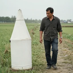 father coming home with mill after a long time