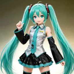 super saiyan hatsune miku, high resolution photo