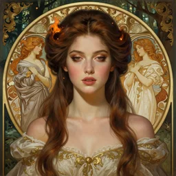 symmetry portrait of welsh brunette princess, glam, shadowfire, forest background, intricate, elegant, highly detailed, digital painting, artstation, concept art, smooth, sharp focus, illustration, art by artgerm and greg rutkowski and fra angelico and alphons mucha