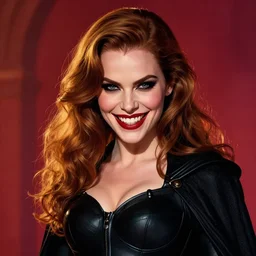 A beautiful portrait of a Daria Strokous as Talia al Ghul with an evil grin from Batman movie, digital art by Eugene de Blaas and Ross Tran, vibrant color scheme, highly detailed, in the style of romanticism, cinematic, artstation, Greg rutkowski