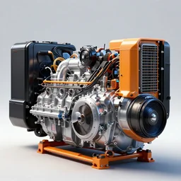 highly detailed 2 mw cummins diesel generator, concept art, character art, studio lightning, bright colors, intricate, masterpiece, photorealistic, hyperrealistic, sharp focus, high contrast, artstation hq, deviantart trending, 4 k uhd, unreal engine 5