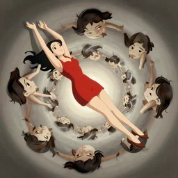 a woman falls into a dream within a dream within a dream within a dream within a dream, salvador dali, fractal, surreal art, semi realistic anime, studio ghibli, makoto shinkai, beautiful face, symmetrical face, trending on pixiv, detailed, clean lines, sharp lines, crisp lines, award winning illustration, masterpiece, 4 k