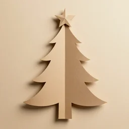 christmas tree. paperboard style art