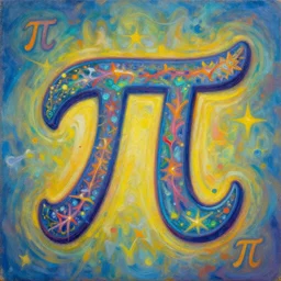 a graphical representation of the number pi. oil painting. lsd