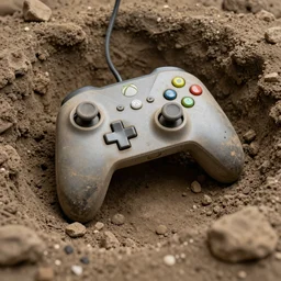ancient fossilized xbox 360 controller found in archaeological dig, national geographic photo