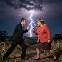 Angela Merkel rap battle with eminem dramatic lightning