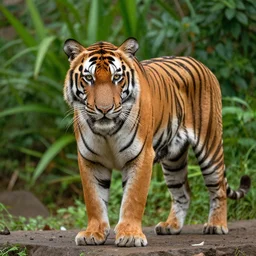 a tiger in the centella asiatica in android jones style