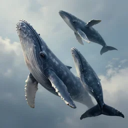 looking up at whales in the sky, trending on artstation, award winning, emotional, highly detailed surrealist art