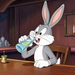 Bugs Bunny Drinking Heavily At A Bar, 2001: A Space Odyssey, Roger Deakin’s cinematography, by J. C. Leyendecker and Peter Paul Rubens and Edward Hopper and Michael Sowa