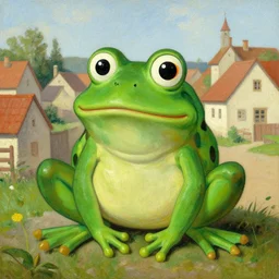 pepe the frog in the village, uncropped, painted by carl larsson