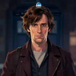 character portrait of Doctor Who played by Russell Brand, digital art, trending on artstation, 4k