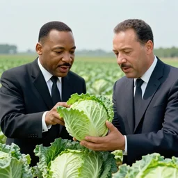 john oliver together with martin luther king having a dream about cabbage, ultrarealistic, ray tracing, 4 k