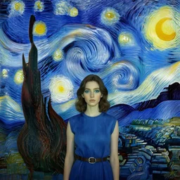 van gogh's starry night in the style of alena aenami and jeffrey smith, hq 8k trending on artstation