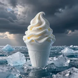 a sea made of ice cream