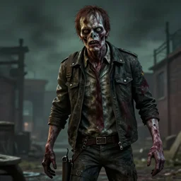 rick from the walking dead as a a zombie
