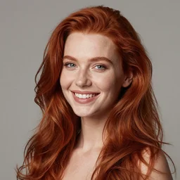 a portrait of a beautiful Russian redhead, smiling