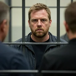 photograph of alex jones realizing he is going to prison.
