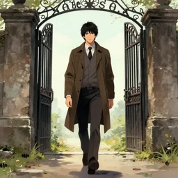 “Medium shot of a character walking through Heaven’s Gate in the style of Greg Rutkowski”