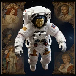 an ultradetailed matte painting of a the buddah as an astronaut sage, centered in the image, drifting through space, intricate detail, cinematic, 8 k, cel shaded, unreal engine, art by greg rutkowski, jack kirby, albert aublet, frank herbert, and alphonse mucha, pixv