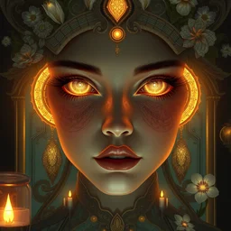 portrait of the artis adele glowing eyes, volumetric lights, feast, music notes, art nouveau botanicals, gothic, intricate, highly detailed, digital painting, artstation, concept art, smooth, sharp focus, symmetric face, illustration, steampunk, art by artgerm and greg rutkowski and alphonse mucha