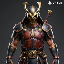 official portrait of a playable fighter for PS4 fighting game with a kabuto beetle mask, bump mapping, global illumination, incredibly detailed, D&D protagonist, octane render, finished concept art, Enki Bilal, Shinkiro, trending on Artstation