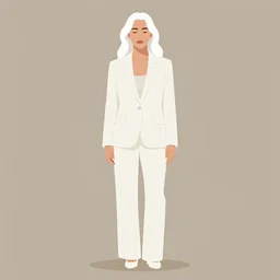 jamie lee curtis, full body, tired, serious, intelligent, powerful, white hair, fully clothed, wise, beautiful, by david mack, soft lighting, trending on artstation, flat colour