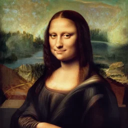 portrait of a beautiful woman at a lake, oil painting by Da Vinci