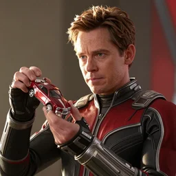Scott Lang (Ant-Man) holds a toy car, film still from 'Ant-Man and the Wasp'