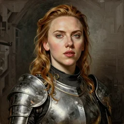 engraving of a portrait of scarlet johansson in armour albrecht durer, cyberpunk outfit