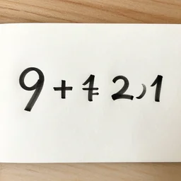 write : 9 + 1 0 = 2 1