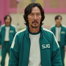 Keanu Reeves in squid games 4K quality super realistic