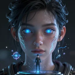 close up portrait of a psychic computer nerd :: glowing eyes, levitating, psychic powers, magic, full body character concept art, detailed, intricate, substance designer render
