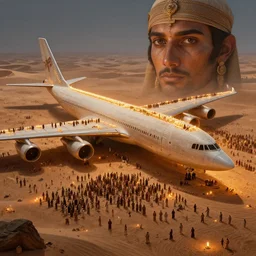 hundreds of slaves building a giant monumental plane in the middle of the desert, lit by candles, digital painting, artstation, concept art, craig mullins, breathtaking, 8 k resolution, extremely detailed, beautiful, establishing shot, artistic, hyperrealistic, octane render, cinematic lighting, dramatic lighting, masterpiece, light brazen, extremely detailed and beautiful face