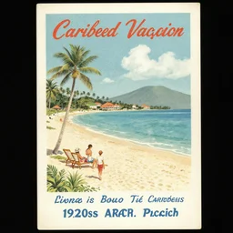 a 1920s vacation pamphlet about a Caribbean beach,
