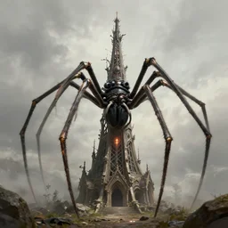 the spider tower. fantasy art concept art. hyper realistic.
