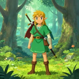 illustration saria from ocarina of time in forest