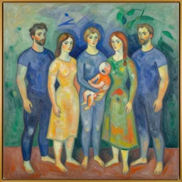 fanily of six, 🧑🦰👩🦰👶👧👧🧒, by robert delaunay