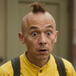 closeup of tintin looking surprised