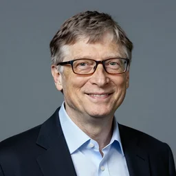 portrait of bill gates, camera obscura, pinhole photography