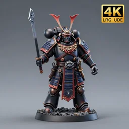 8 0 mm resin detailed miniature of a warhammer 4 0 k catachan samurai, product introduction photos, 4 k, full body