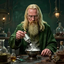 gandalf using a home - made laboratory to cook meth in breaking bad, super - resolution, fantasy rpg portrait, unreal engine 5, pathfinder, by beeple