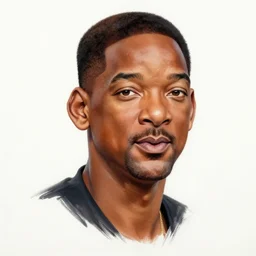 hand painted bust of will smith, white background, hyperdetailed, artstation, cgsociety, 8 k