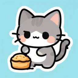 cute miss mascot skitty skitty skitty food sticker art, cronobreaker, beeple game icon
