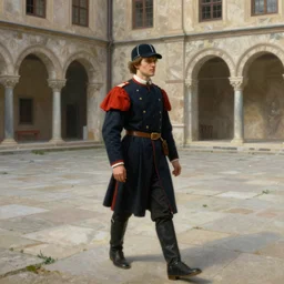 an biomechanical palace guard walking through the byzantine courtyard by anders zorn, wonderful, masterpiece by greg rutkowski, beautiful cinematic light, by greg manchess, jessica rossier