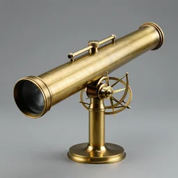 brass telescope with astrolabe frame